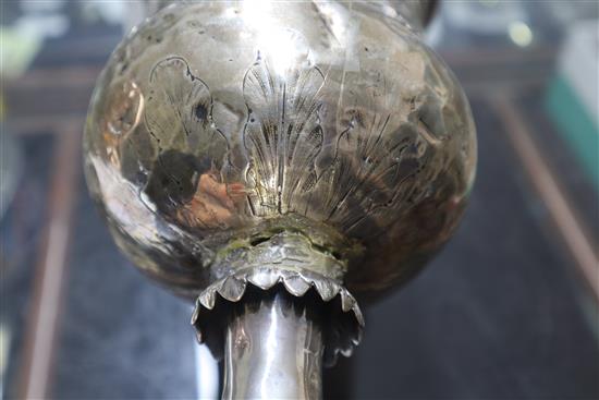 A George IV embossed silver campana shaped cup, J.E. Terry & Co, London, 1829 (stem a.f.), gross 15.5 oz.